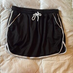 Forever 21 Black Mesh Mini Skirt with White Trim